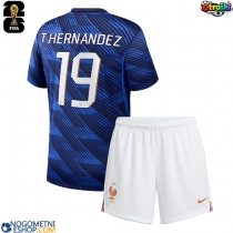Otroški Nogometni dresi Francija Theo Hernandez #19 Domači SP 2026 Kratek Rokav (+ Kratke hlače)